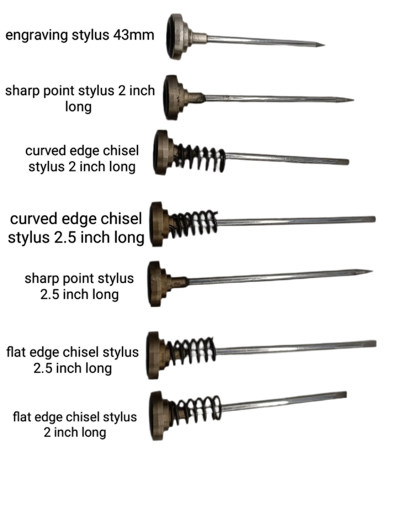 Tungsten Styluses /spares for Chicago Pneumatic CP9160 Air Scribe chisel,point.