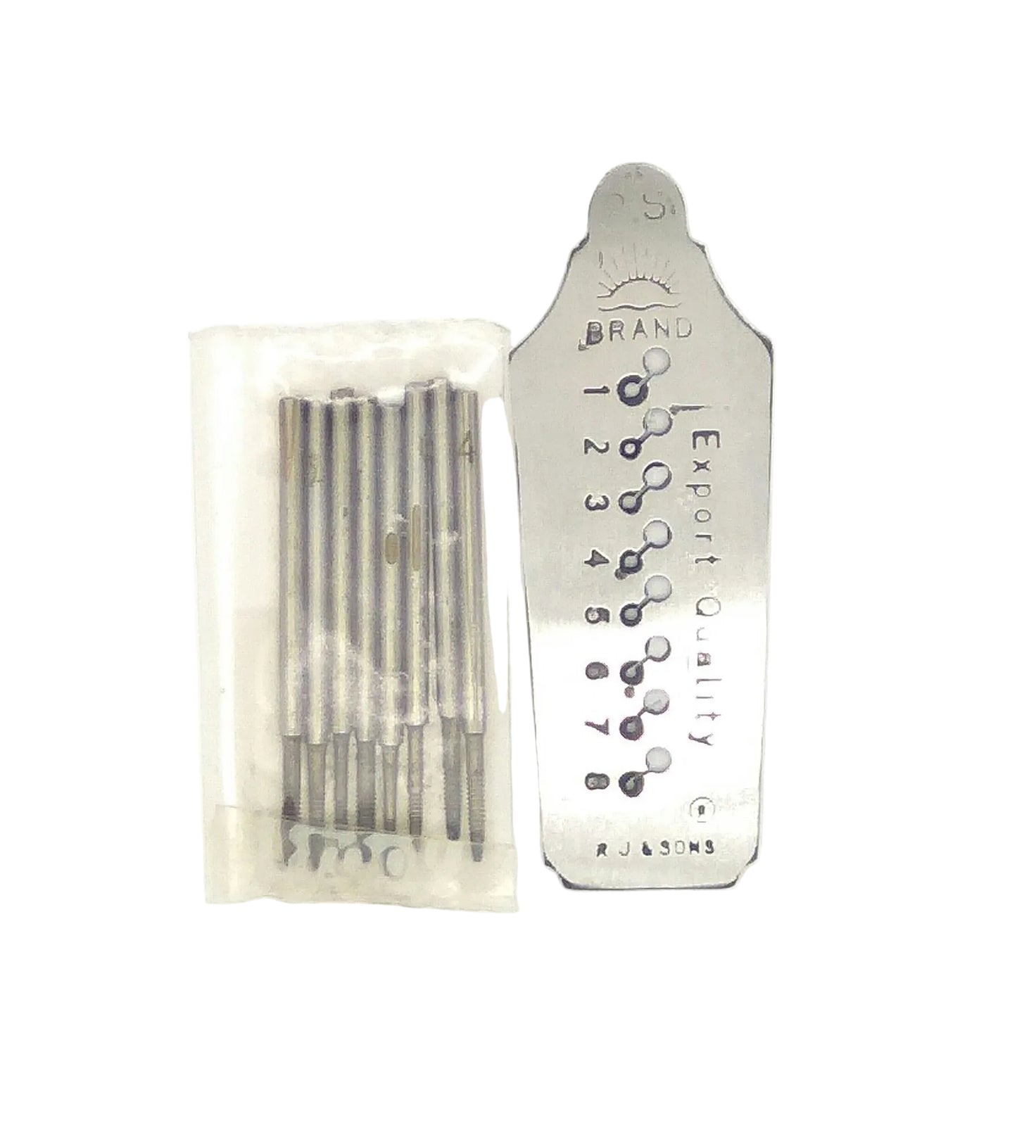 Jewellers, Watchmakers Tap and Die Screw Plate Set taps & 1 plate 0.6-1.6mm.