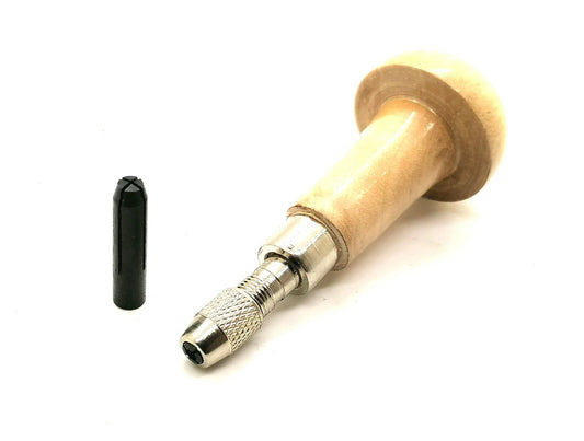 Wooden Handle with Chuck / Collet for Needle Files Gravers Scorpers 0-3mm
